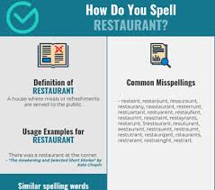 Correct Spelling For Restaurant Infographic Spellchecker Net
