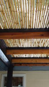 Although they are quite similar in design, a pavilion is a freestanding pergola with a fixed roof that generally completely covers the pergola. Cedar And Bamboo Pergola Detail Hot Tub Pergola Bamboo Roof Pergola Plans Design