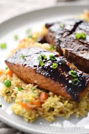 Japanese Hibachi Steak And Salmon Cooking With Curls