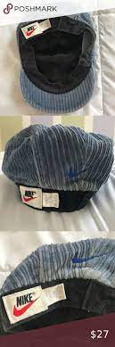 2 55 Vintage Nike Newsboy Hat Vintage Nike News Boy Hat Blue Corduroy