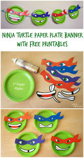 Maybe you would like to learn more about one of these? Ninja Turtle Paper Plate Banner With Free Printables Tmnt Birthday Turtle Birthday Parties Ninja Turtles Birthday Party