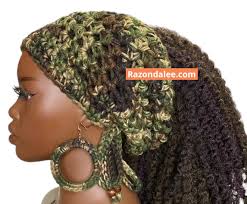 Chunky Loc Tube Sleeve Dread Tube Dreadlocks Beanie With Open Back  Camouflage by Razonda Lee Razondalee