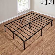 Mainstays 14 Heavy Duty Slat Bed Frame Black Steel Queen Walmart Com In 2021 Bed Slats Queen Size Bed Frames Metal Platform Bed