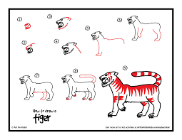 Draw a long curve for the back connected to a curve for the belly. How To Draw A Tiger Art For Kids Hub How To Draw A Tiger Draw A Tiger Art For Kids