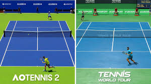 Ao Tennis 2 Vs Tennis World Tour Gameplay Comparison Pc Youtube
