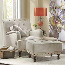 Tufted Accent Chair And Nailhead Ottoman Seventh Avenue Green Living Room Decor Living Room Decor Neutral Trendy Living Rooms