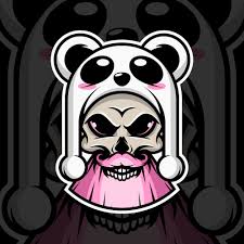 Panda wallpaper, monochrome, white, black, simple, black background. Skull With Hat Panda On Black Background 1610434 Download Free Vectors Clipart Graphics Vector Art