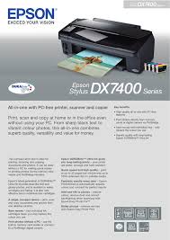 Con esto conseguimos solucionar el problema del porque no puedo instalar el controlador de mi impresora epson. Epson Stylus Dx7450 Datasheet Manualzz