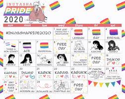 Sep 11, 2020 from 12:00 am to 11:55 pm. Towards Tomorrow The Inuyasha Pride Month 2020 Calendar ãƒŸ
