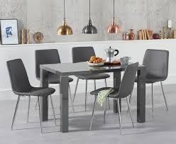 Located in buckhead, the modani furniture store atlanta features an excellent selection of contemporary and modern. Atlanta 120cm Dark Grey High Gloss Dining Table With Helsinki Faux Leather Chairs