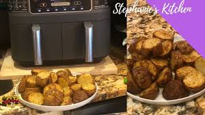 Ninja Foodi 2 Basket Air Fryer Roasted Potatoes Demo Youtube
