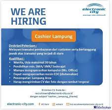 Lowongan cpns bandar lampung 2021. Lowongan Kerja Cashier Electronic City Lampung