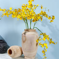 Teal artificial flowers in vase. 1pc Natural Solid Wood Vase Home Vase Decoration Artificial Flower Vase Mega Offer 06ef Goteborgsaventyrscenter