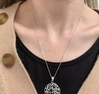 Jewish Round Pendant, Hebrew Letters Pendant, Patterned ...