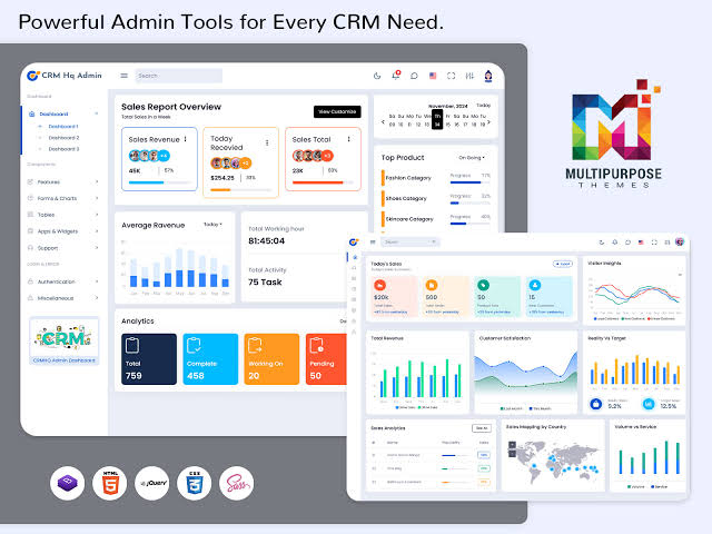 Enterprise CRM dashboards centralize global advertising data., AI generated