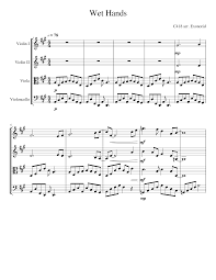 Download (free) or order wet hands sheet music by minecraft. Wet Hands Sheet Music For Violin Cello Viola String Quartet Musescore Com
