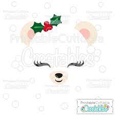Download Christmas Polar Bear Face Svg Cutting File For Silhouette Cricut Cutting Machines