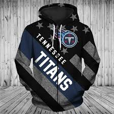 The tennessee titans are a professional american football team based in nashville, tennessee.the titans compete in the national football league (nfl) as a member club of the american football conference (afc) south division. Official N F L New Tennessee Titans Trendy Patriotic Zippered Team Hoodies Nice Custom 3d Effect Graphic Printed