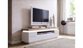 Etagère murale 120 cm tonga. Meuble Tv Bois Massif Et Blanc Laque Mat Pour Salon