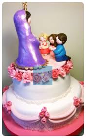 Torta De Comunion Con Virgen De Fatima Y Los Pastorcitos Realizados En Porcelana Fria Birthday Cake Cake Desserts