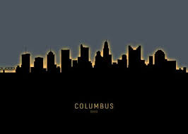 Columbus ohio skyline with gray buildings isolated on white. Columbus Ohio Skyline Poster By Michael Tompsett Displate