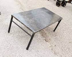 The most common salvage coffee table material is wood. Industrial Metal Coffee Table Raymond Guest Metal Art At Recycled Salvage Design Crafts Other Art Other Crafts Art Artpal