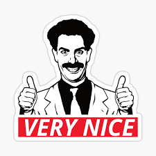 Check spelling or type a new query. Borat Very Nice Stickers Redbubble