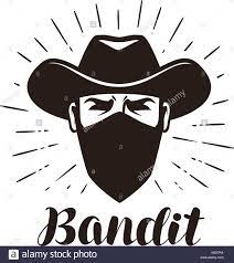 Angry Bandit Gangster Logo Or Label Portrait Of Cowboy In Mask Lettering Vector Illustration Stoc Graffiti Cartoons Business Instagram Ideas Vector Images