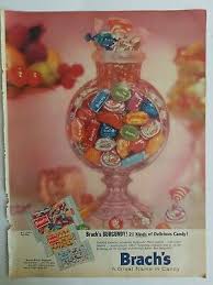 Brach s candy corn nougats candy 12 ounce bag. 1956 Brach S Burgundy Nut Goodies Jelly Nougats Candy Jar Vintage Ad 7 22 Picclick Uk