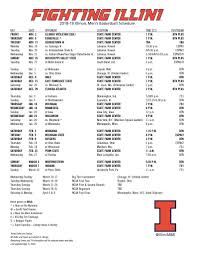 Arizona is at usc, illinois goes to northwestern and wisconsin plays at michigan as part of a busy thursday schedule in college basketball. Illinois Basketball On Twitter Printable Pdf Illini Schedule Has Been Updated Https T Co Nsmf1c1gqn