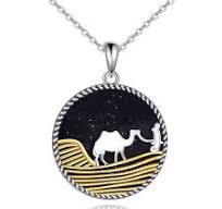 Amazon.com: DAYLINLOVE Camel Necklace Sterling Silver Blue ...
