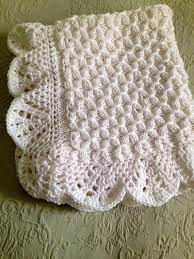 Hand Knit Smock Pattern Baby Blanket With Beautiful Crocheted Edge Many Colors Made To Order Blanket Knitting Patterns Crochet Blanket Patterns Knitted Blankets