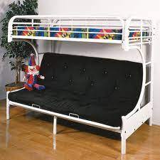 Free shipping on all orders over $35! White Twin Over Futon Metal Bunk Bed All American Furniture Buy 4 Less Open To Public