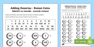 Roman numerals use fewer symbols than the number system you are used to. Roman Coins Addition Worksheet Worksheet English Romanian