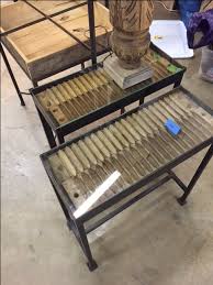 Narrow End Tables From Old Cigar Molds On Custom Iron Bases Home Decor Items Eclectic Home Decor