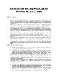 Rangkuman ipa kelas 10 semester 1. Rangkuman Biologi Kelas X Semester 1