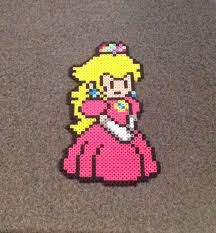 Princess Peach Paper Mario Video Game Fan Art Nerdy Geeky Home Decor For Gamers Perler Bead Art Bead Sprite Perler Bead Mario