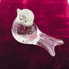 Glass Bird Paperweight Murano Like