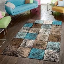 Keneipp Geometric Turquoise Brown Area Rug Turquoise Living Room Decor Brown Area Rugs Living Room Turquoise