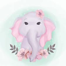 Baby Elephant Cute Portrait Illustration Baby Elephant Clipart Adorable Animal Png And Vector With Transparent Background For Free Download Baby Illustration Elephant Illustration Watercolor Elephant