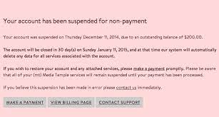 Replace those high interest rates with a rate that better fits your budget. Why Is My Account Suspended Media Temple Community