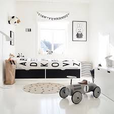 Black And White Childrens Room 7 Black And White Kids Spaces With Images Neutral Kids Room Kids Room Inspiration White Kids Room