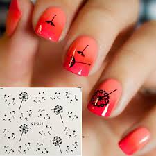 The design features a plain orange and cream base color. 5 Pcs 3d Nail Stickers Water Transfer Sticker Nail Art Manicure Pedicure Flower Cartoon Fashion Daily 04930885 Buy Online In Antigua And Barbuda At Antigua Desertcart Com Productid 83230196