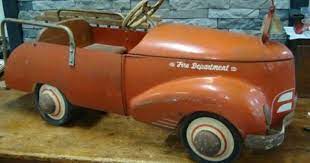 Vintage Garton 1930s Ford Rare Fire Truck Antique Pressed Steel Toy Pedal Car Toy Pedal Cars Pedal Cars Pressed Steel Toy
