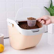 Emivery Pet Dry Food Storage Bin Moistureproof Sealing Cat Dog Food Storage Box Container Bucket With Measuring Cup Outdoor Pet Water Dispenser Travel Food Bowl Dog Food Recipes Pet Food Storage Dog Food