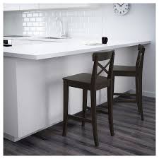 Ingolf Bar Stool With Backrest Brown Black Ikea Bar Stools Ikea Bar Black Bar Stools