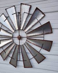 24 inch galvanized windmill clock large decorative wall clock oversized farmhouse decor for living room,non ticking,distressed metal. Large Galvanized Steel Distressed Windmill Wall Decor Etsy In 2021 Windmill Wall Decor Outdoor Metal Wall Art Metal Flower Wall Art