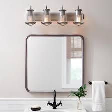 Domani sicily 30 in w x 19 in d bathroom vanity combo in ebony. Home Decorators Collection Georgina 4 Light Weathered Iron Vanity Light Hb2584 322 The Home Depot