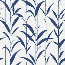 Get inspired by designs that shine. Navy Blue White Seagrass Leaves Wallpaper