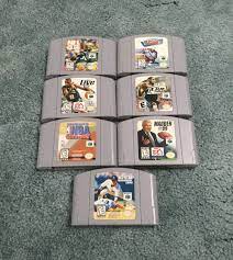 Lot Of 7 Nintendo 64 Games Nfl Quarterback Club 98 Wayne Gretzky S Hockey 98 Nba Live 99 Nba Live 2000 Kobe Nintendo 64 Games Nba Live Wayne Gretzky